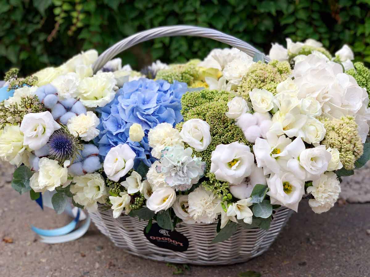 Фото цветов в корзине