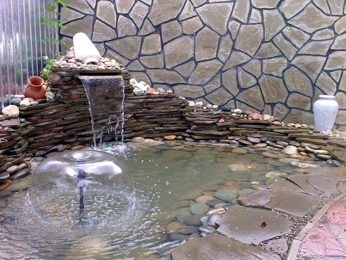 Как сделать водопад из камней на даче