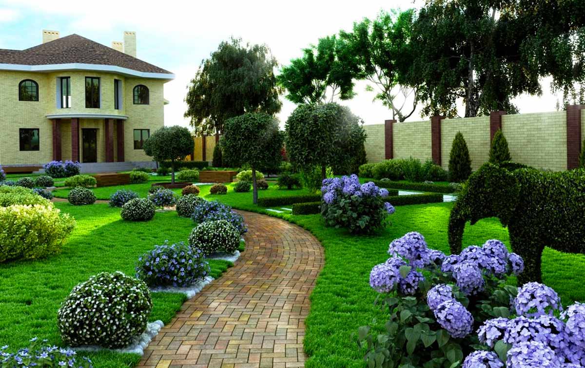 Ландшафтный дизайн двора в частном доме: особенности